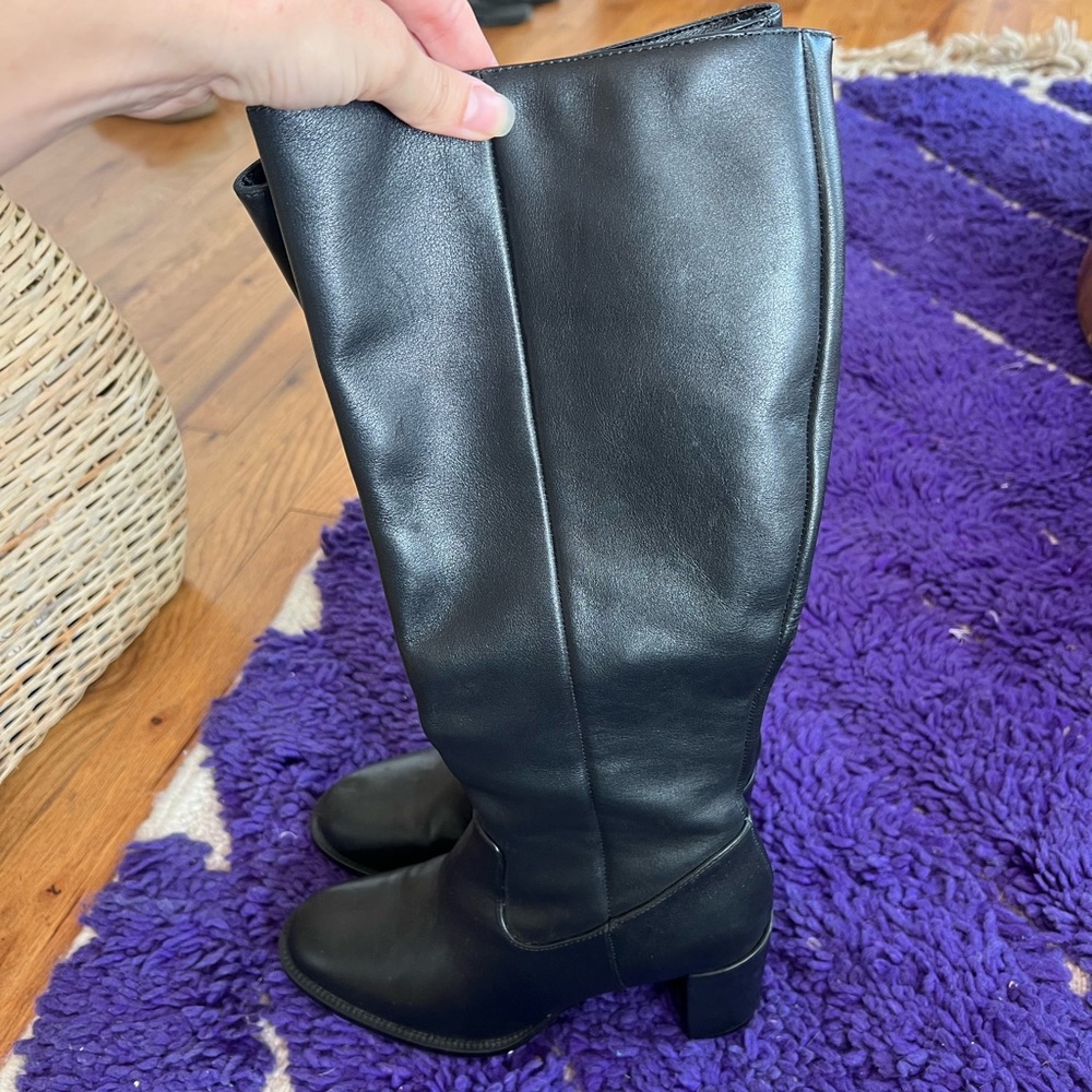 Steve Madden Jovana Black Leather Knee-High Boots